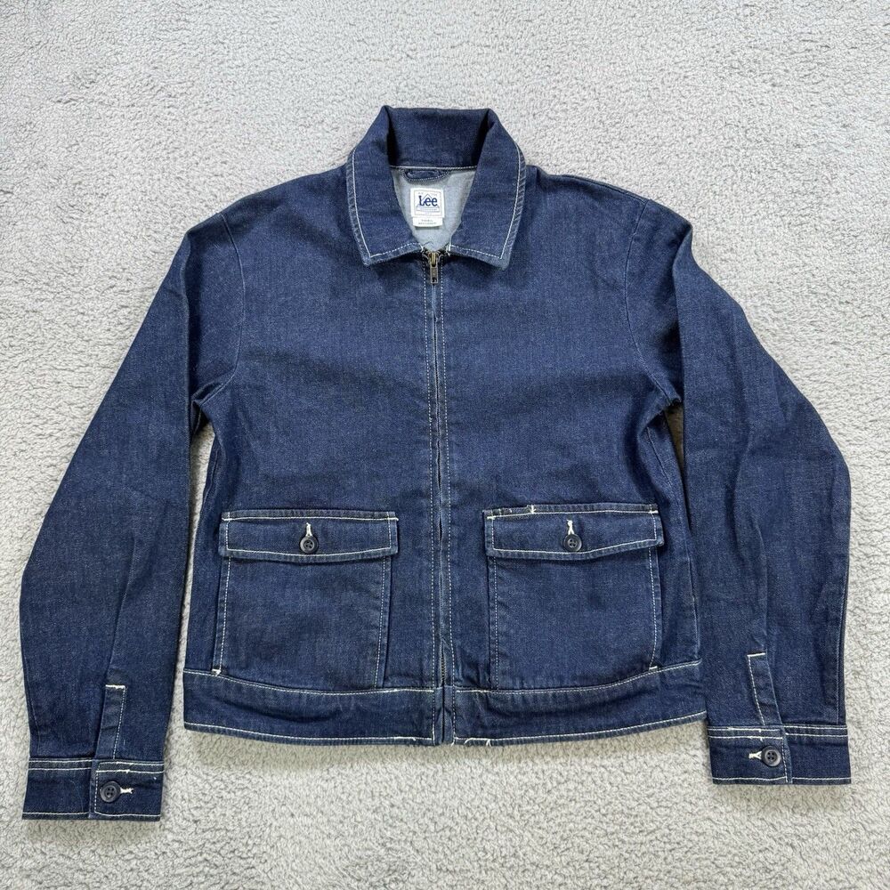 Lee Work Wear Women's Denim‎ Size S Long Sleeve Blue Jean Jacket Full Zip